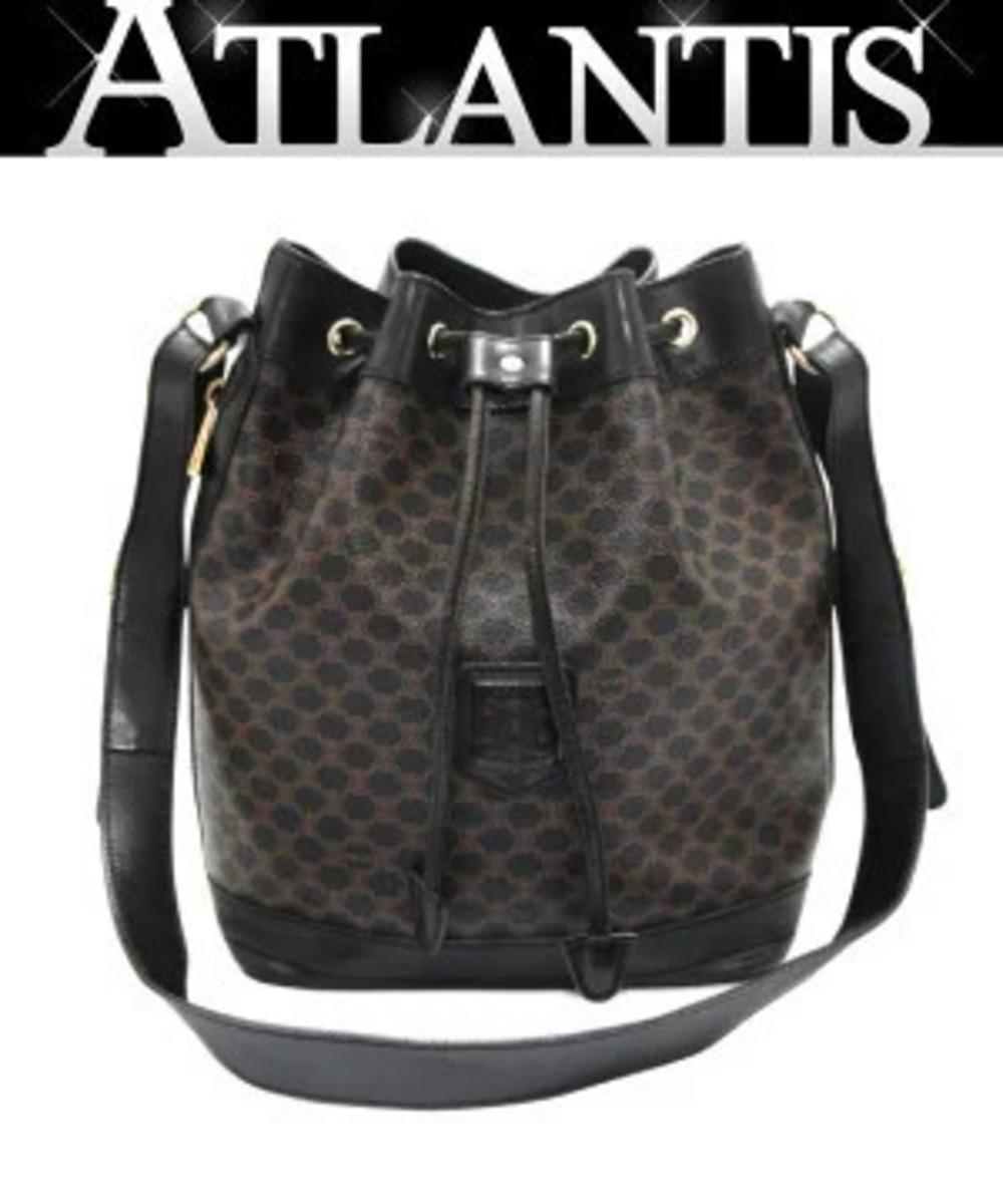 Celine Macadam Drawstring Bag Black